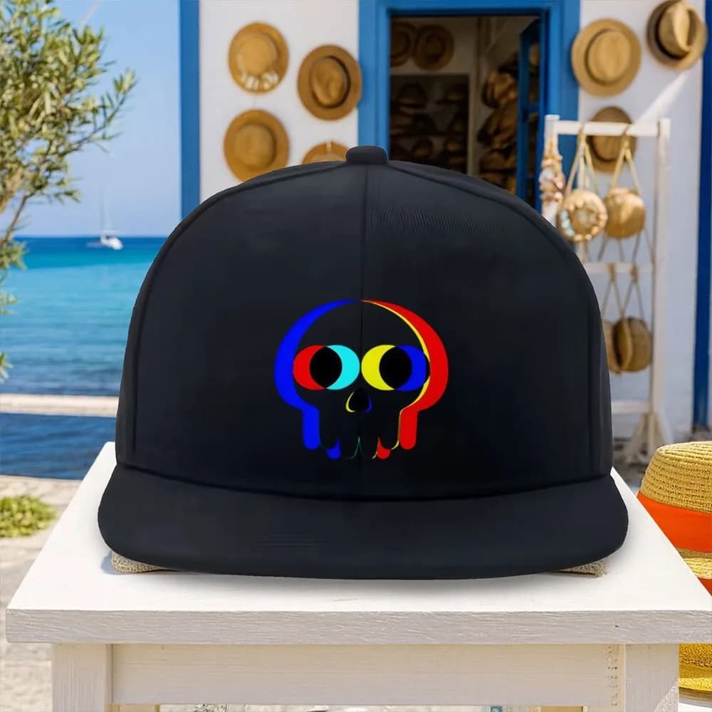 1pc Men'S Baseball Cap Creative Skull Print Hip-Hop Flat Brim, Fashionable Party Hat for Daily Commute