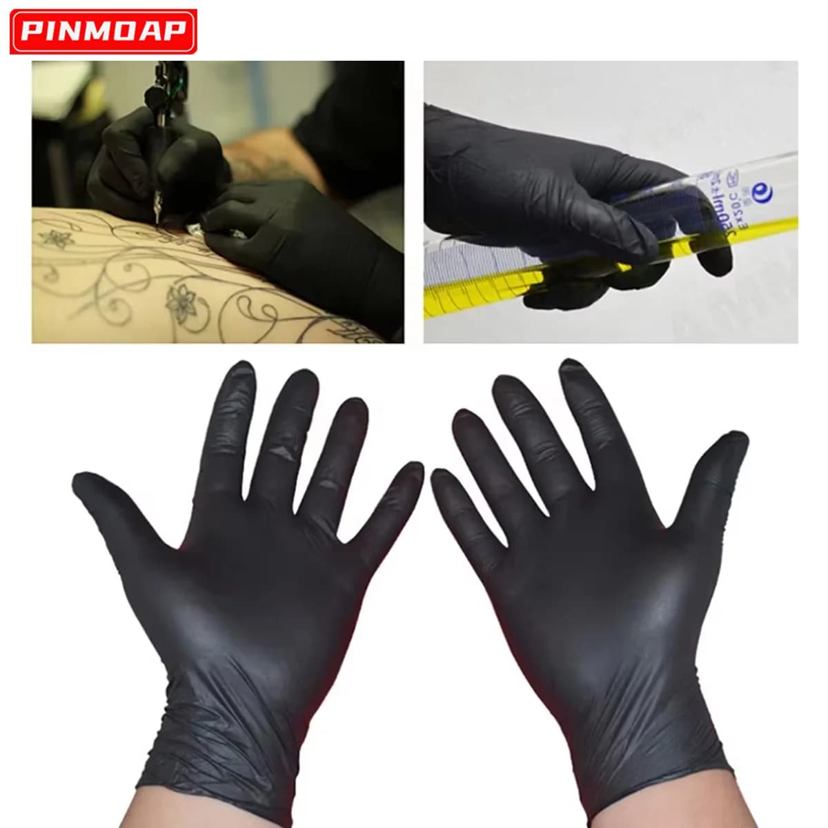 10/50 pezzi monouso guanti in nitrile nero multiuso senza lattice sterile cucina medica per uso domestico semplice pulito