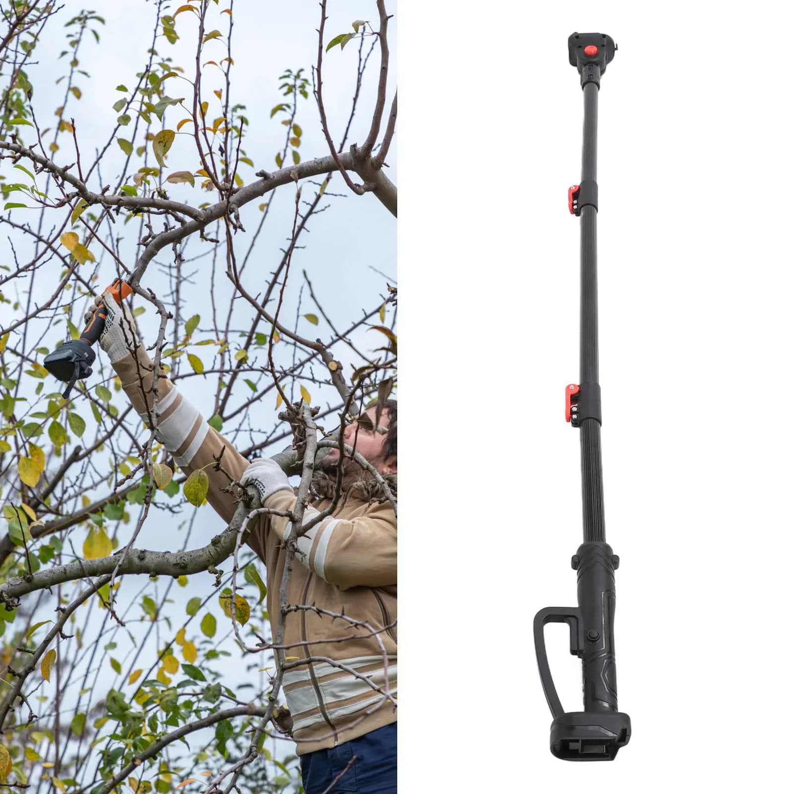 150cm Pruning Shears Extension Pole Aluminum Alloy 3 Segment Chainsaw Telescopic Rod for BL1820 BL1830 BL1840 BL1850