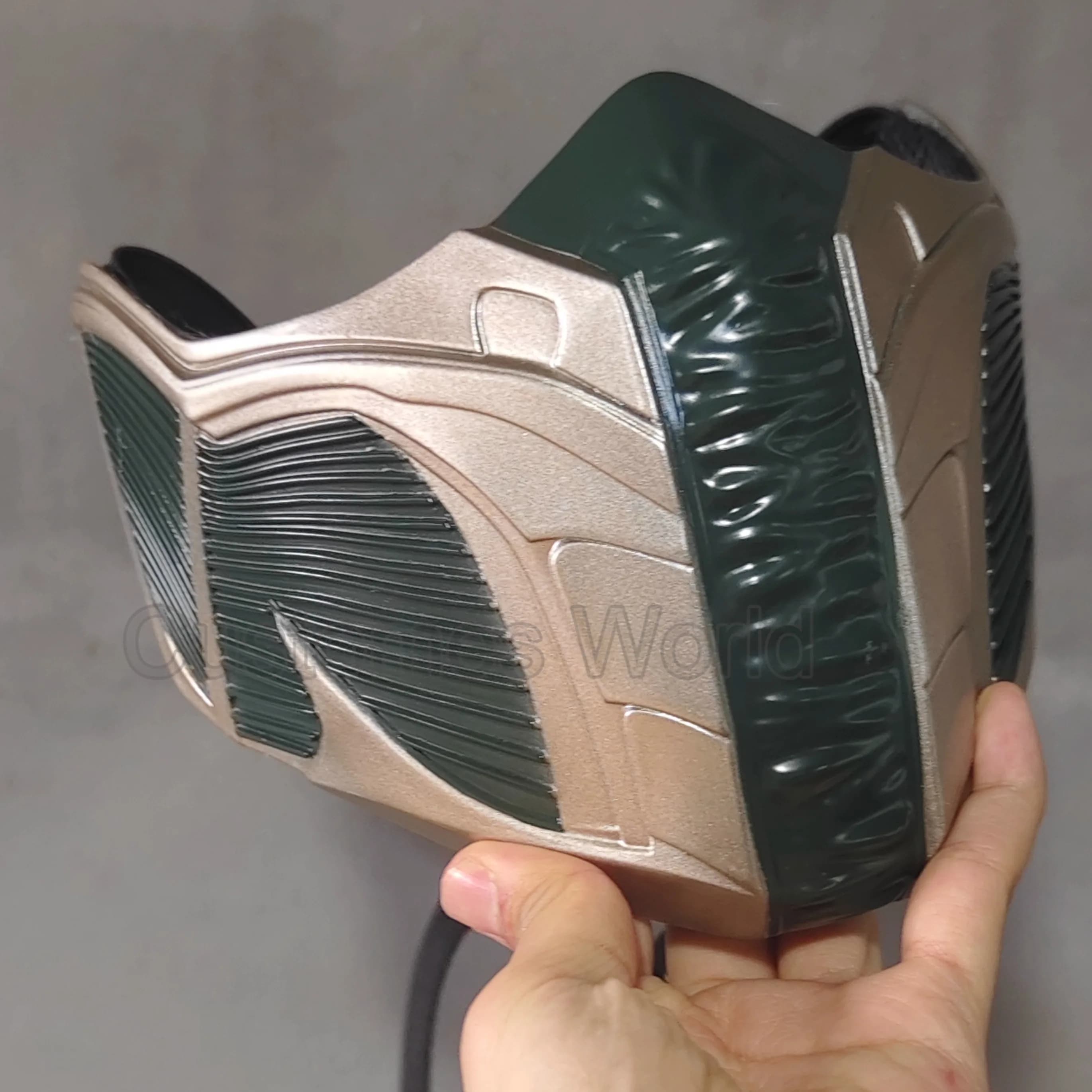 Jade Glass Fiber Mask from Game Mortal Kombat - Resistant Green Warrior Mask for Halloween Costume