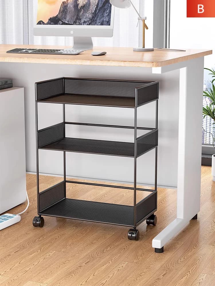 Organizzatore Sottoscrivania Multilivello per Libri e Borse, Carrello Piccolo con Ruote, Scatola Contenitore Sottoscrivania, Scaffale Portaoggetti