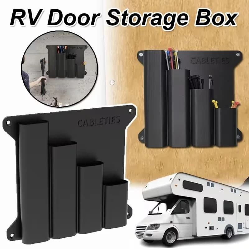 Organizzatore da parete per fascette stringicavo, 1 pz, porta fascette in metallo con 4 scomparti, organizer per RV, accessori per la casa