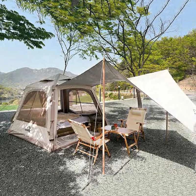 12 Tenda ad aria gonfiabile per cabina in tessuto Oxford da campeggio antipioggia di lusso per esterni con lucernario e porta per stufa per feste di eventi