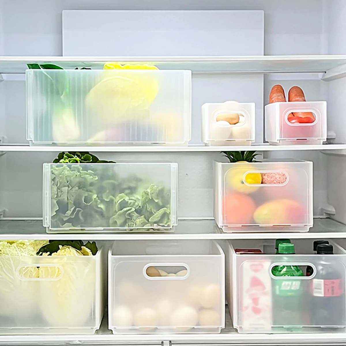 Contenitore Pieghevole in Plastica per Frutta e Verdura, Scatola Multifunzionale per Conservazione Alimenti con Manico, Organizer per Frigorifero