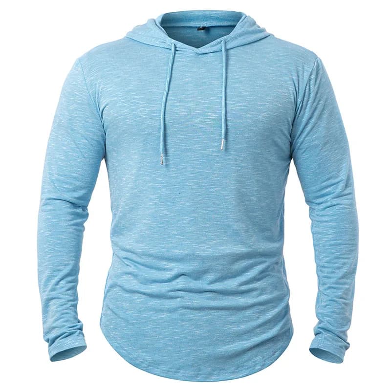 Felpe con cappuccio atletiche leggere da uomo Camicia sportiva da allenamento a maniche lunghe con cappuccio Camicia da jogging da corsa per palestra casual Felpa pullover