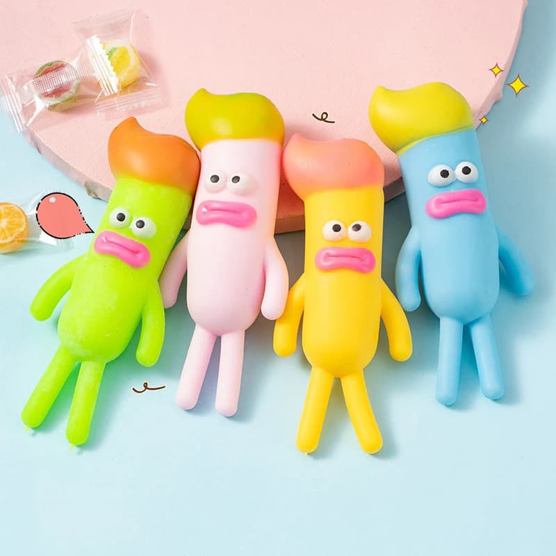 Creativo 4 Colori Grandi Occhi Bocca di Salsiccia Squishy Giocattoli Anti Stress Palle Decompressione Sensoriale Spremere Agitarsi Giocattolo Per Adulti Bambini