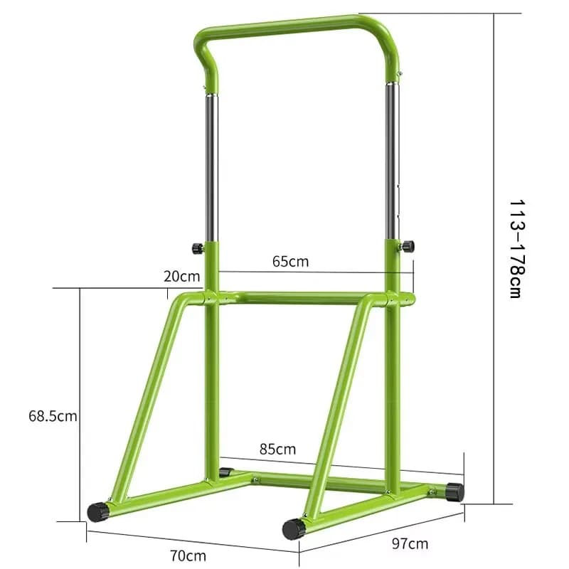 Multifunction Tower for Home Gym with Traction Bar, Fitness Equipment for Tractions, Flexions, Vertical Lifts of Knee and Legs, Dip Support, Domestic Use