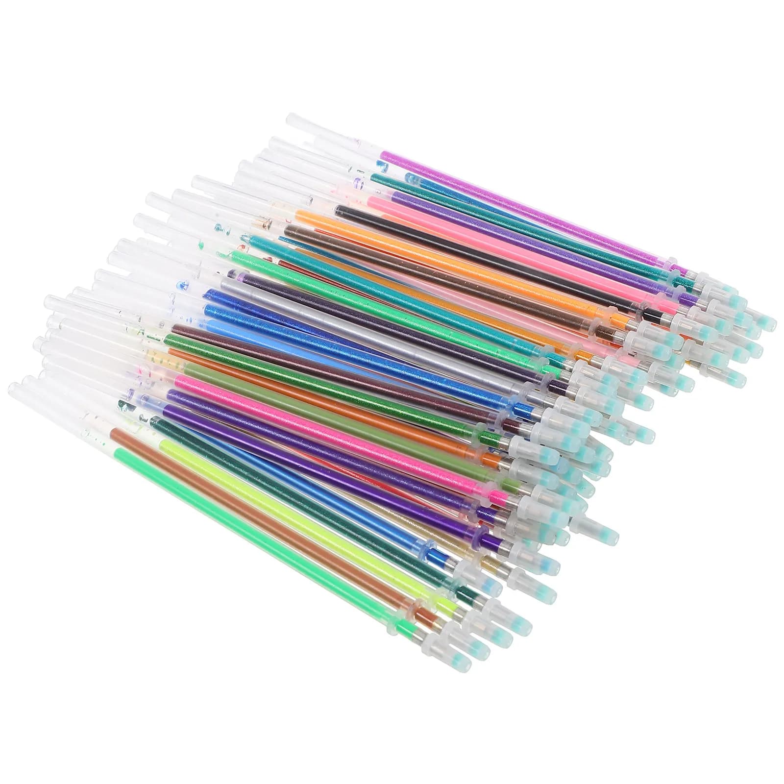 60 Pezzi Ricariche per Penne Gel, Inchiostro Colorato per Scrittura Fluida, Penne di Ricambio a Punta Fine per Colorare, Disegnare, Scrapbooking, Gel Glitterato