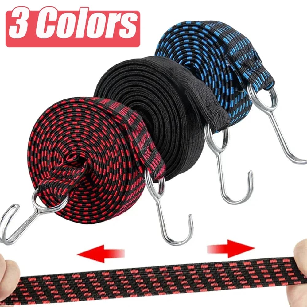 Corda Elastica Universale Versatile per Moto con Ganci, Fissaggio per Bagagli Auto e Moto, Accessori per Motociclette