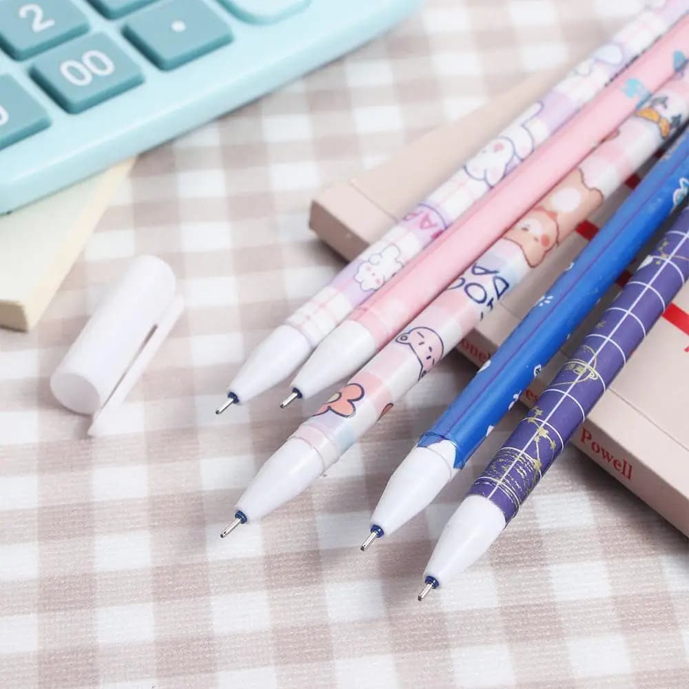 per bambini Accessori per ufficio Penna per stampa cartoni animati da 0,5 mm Penna per studenti blu Penne gel Penna cancellabile neutra Penna cancellabile