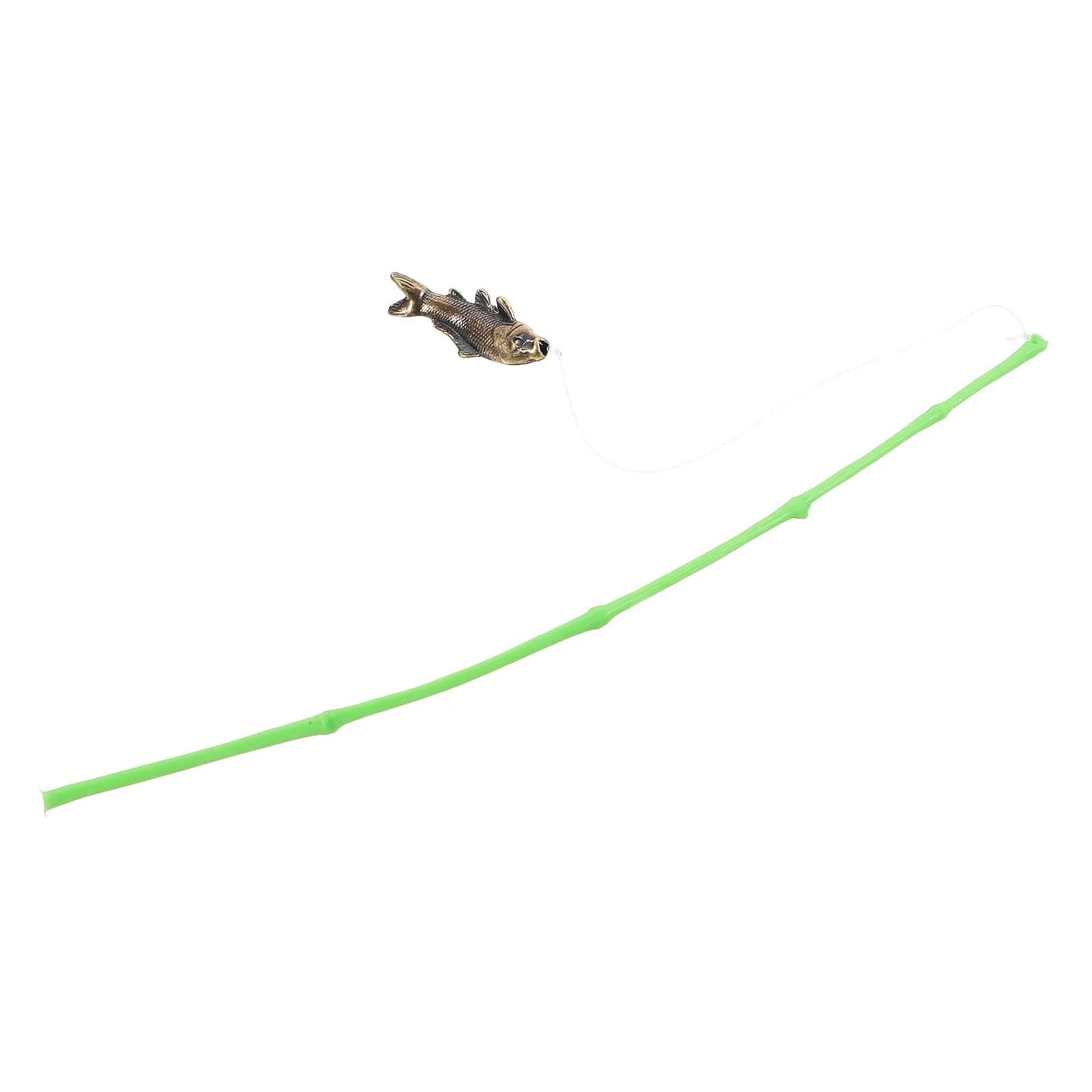 Handcrafted Miniature Fishing Rod Ornament Safe Unbreakable Resin Material for Mini Aquarium Decoration Warm Daily Fishing Scene