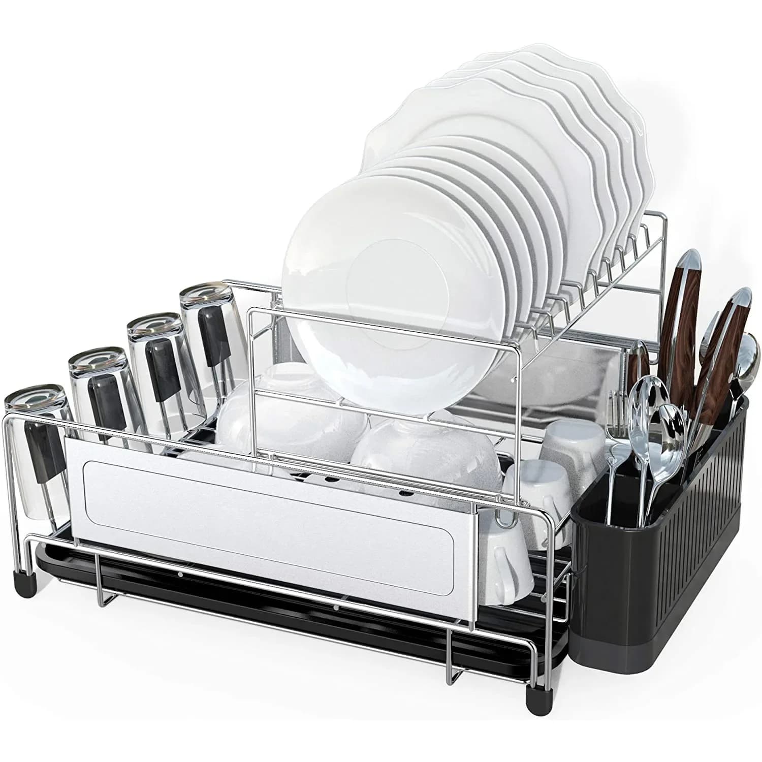 Kitchen Dish Storage Rack Tableware Rack Drain Rack Stainless Steel Multifunctional Tableware Rack Knife Plate Rack
