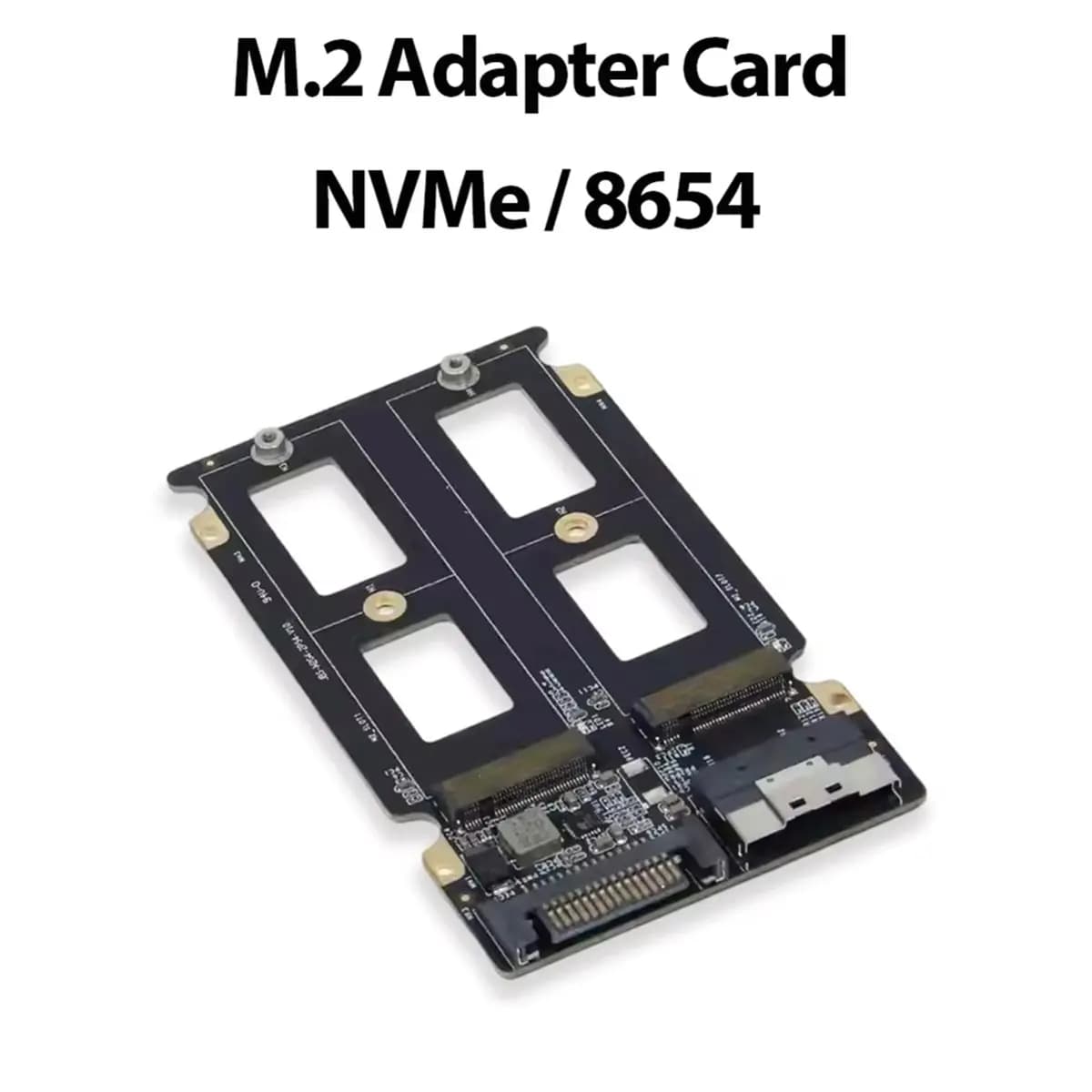NEW FACTORY~SFF-8654 8i to 2 M.2 2280 Nvme Adapter Board for Motherboard External Graphics Card GPU 2.5 HDD Heatsink 8654 Cable