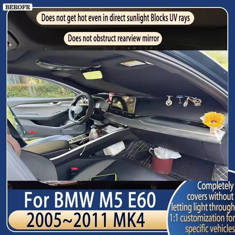 Steering wheel Car Sun Visor For BMW M5 E60 2005~2011 10 Summer Cooling Auto Accessories Front Windshield Sunshade Heat Insulati