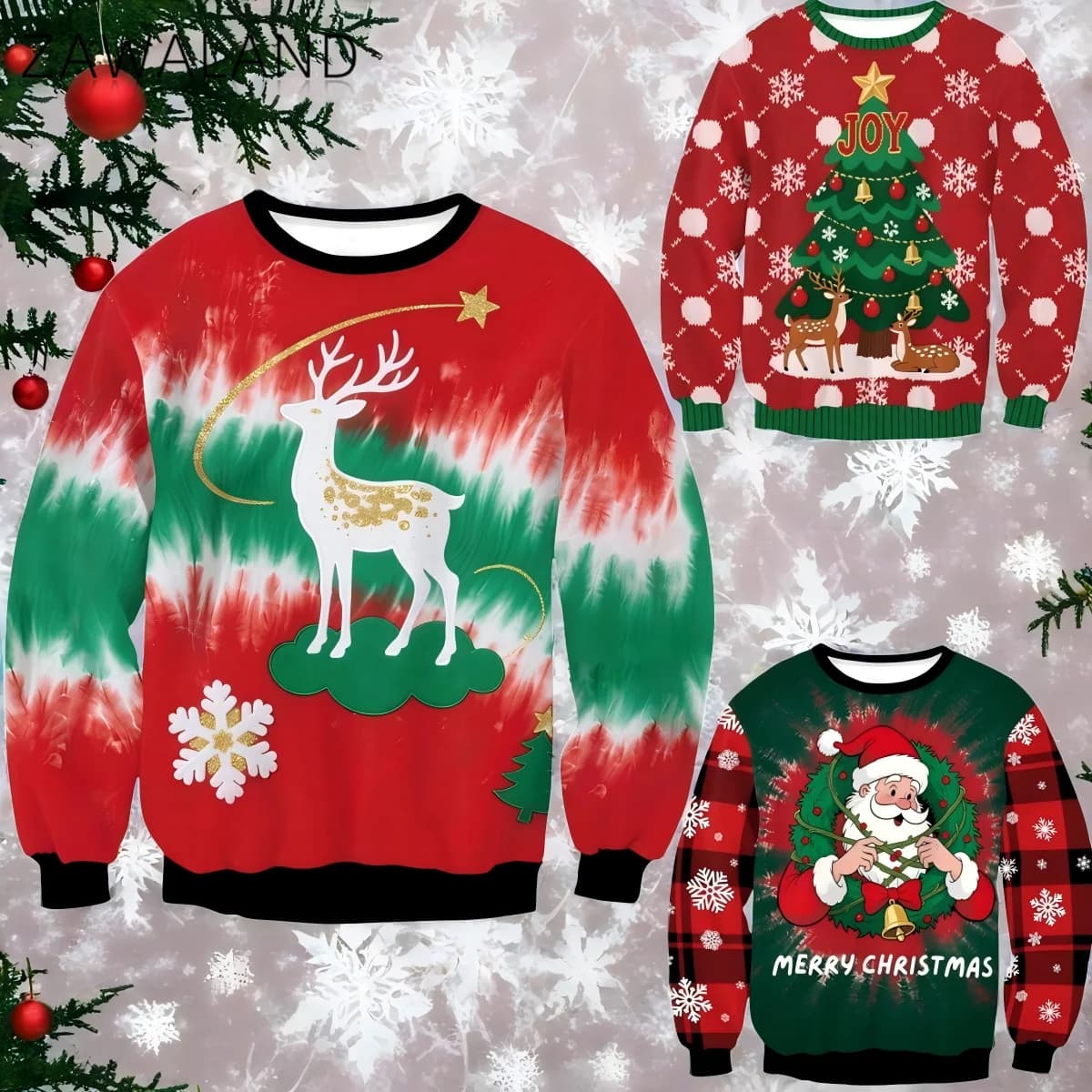 Brutto felpa natalizia per donna uomo coppia albero di Natale alce Babbo Natale pullover grafico autunno inverno festival costume da festa cosplay