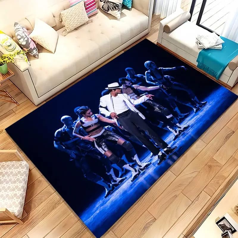 Retro Michael Jackson King of Pop MJ Living Room Non-Slip Area Rug Soft Carpet for Bedroom Kids Playroom Sofa,Home Decor Doormat