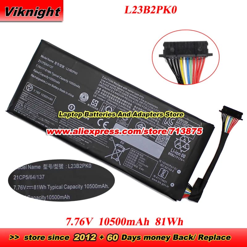 Batteria 80Wh L23B2PK0 7.76V 10500mAh 81Wh L23C2PK0 L23D2PK0 L23L2PK0 L23M2PK0 per console di gioco portatile Lenovo Legion Go 8APU1