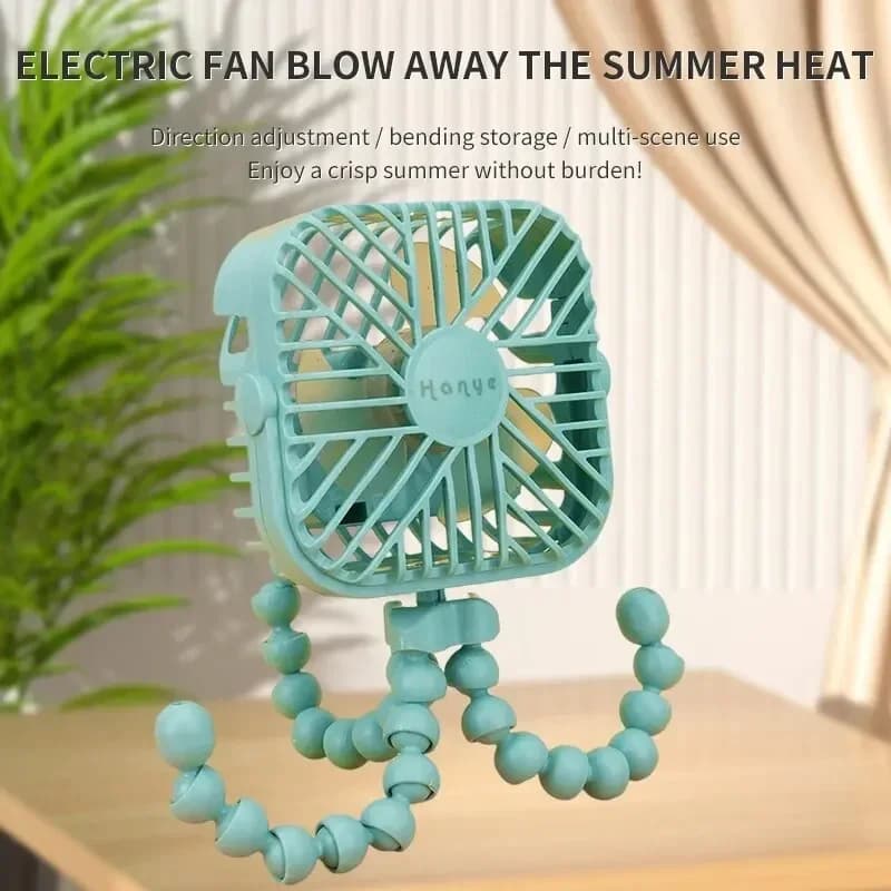 VVOCCI 1PC Portable Mini Fan with LED Night Light, Stand/Hang Design & Phone Holder –Stylish & Multi-Functional Cooling Solution