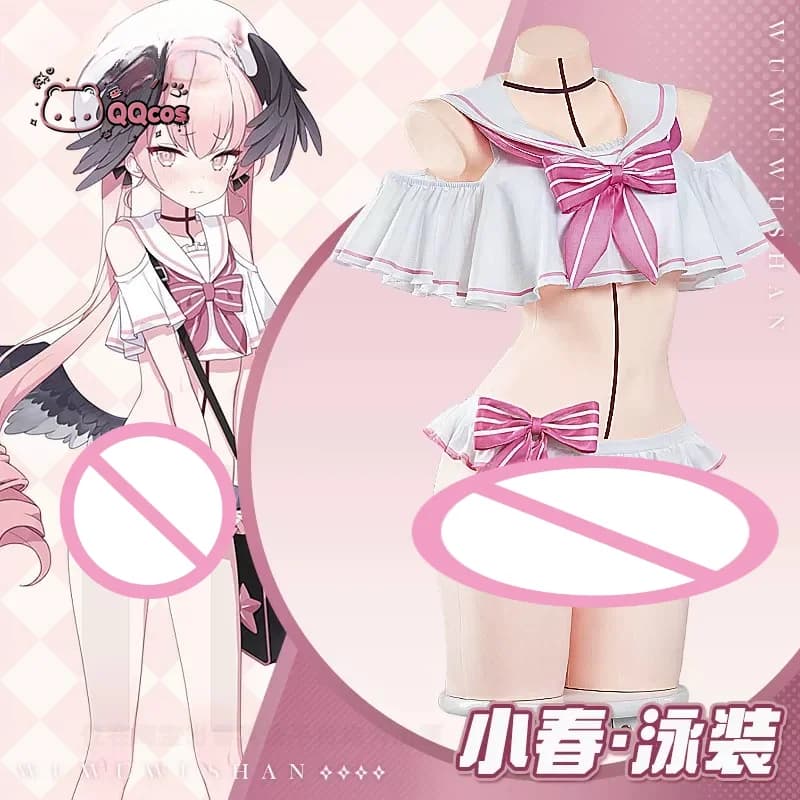 Game Blue Archive Shimoe Koharu (Swimsuit ver.) Cosplay Costume Cute Two piece swimsuit accessories complete set QQcos