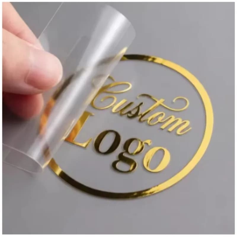 Adesivo personalizzato 3D con trasferimento oro, logo in metallo argentato, stampa DTF, etichetta per bottiglia di profumo, decalcomania lucida in rilievo, autoadesiva.