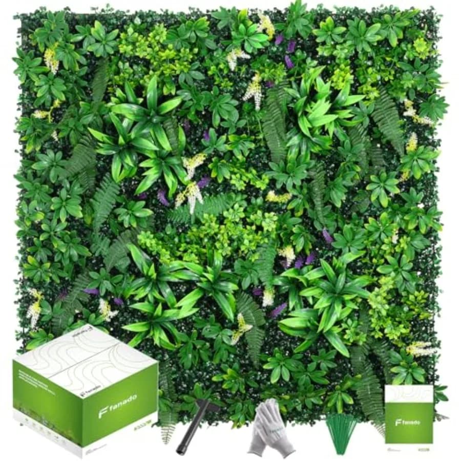 Artificial Grass Wall Panels 20x20 12pcs,Hedge Green Wall Decor Backdrop, UV-Anti Fake Greenery Plant Wall Boxwood Panels for P