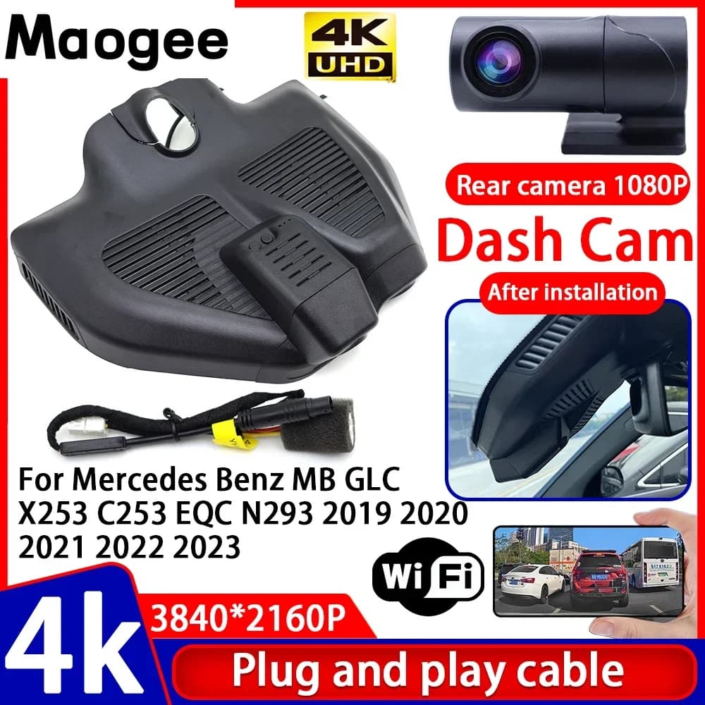 4K UHD Plug and Play, Dash Cam for Auto Mercedes Benz MB GLC X253 C253 EQC N293 2019 2020 2021 2022 2023
