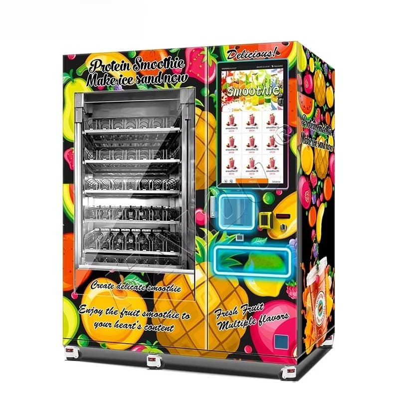 Fornitore di distributori automatici personalizzati: Macchina semiautomatica 24 ore per frullati di frutta congelata, distributore automatico di frullati di frutta