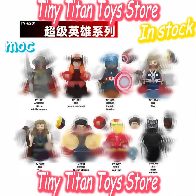 Hot Supereroe Building Blocks Giocattoli Iron Man Black Panther Doctor Strange Thor Capitan America Ultron Classic Kids Regalo a sorpresa