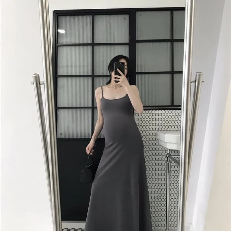 Maternity Wrap Dress Cotton Summer Holiday Long Skirt Inner Wear Outer Wear Knee Length Pregnancy Dress Small Stature