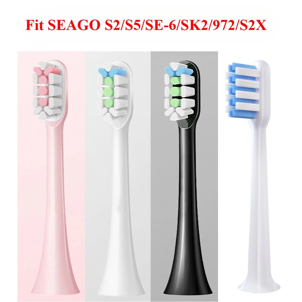 Testina di ricambio per spazzolino da denti adatta SEAGO S2/S5/SE-6/SK2/972/S2X Ugelli per spazzolino a setole morbide Dupont SG851 Testina per spazzolino elettrico
