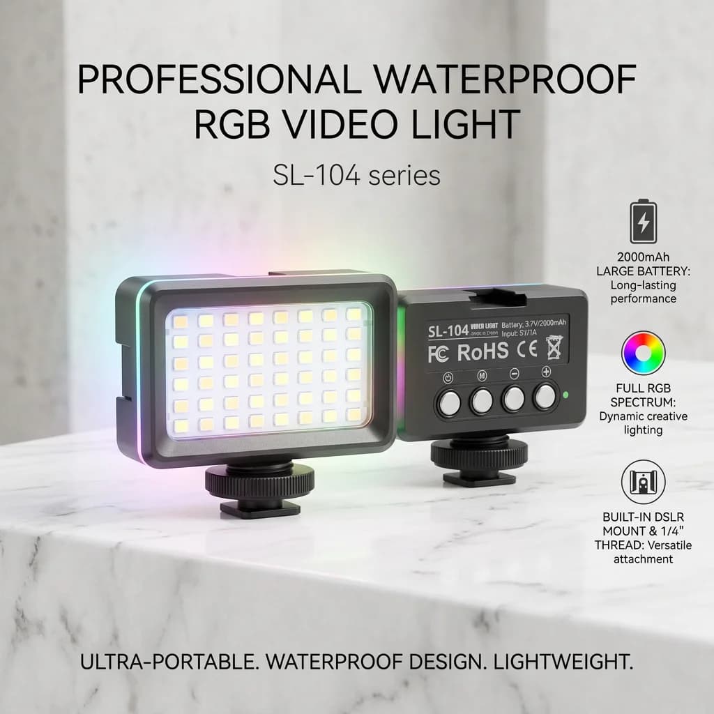 Luce Subacquea RGB Impermeabile, Lampada LED per Immersioni, Accessori per Foto e Video Subacquei