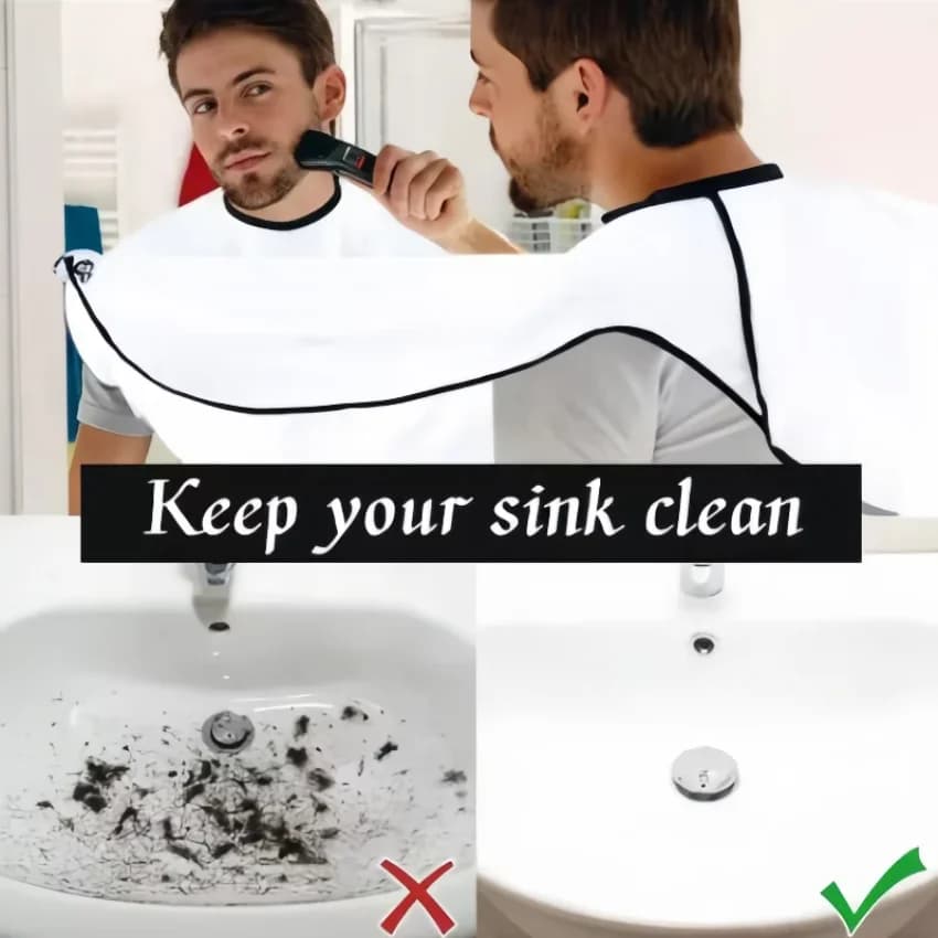 Grembiule da barba da uomo, mantella raccogli-barba, bavaglino per la cura e la pulizia del viso dopo la rasatura, bavaglino per adulti, grembiule professionale da barbiere per uomo, regalo