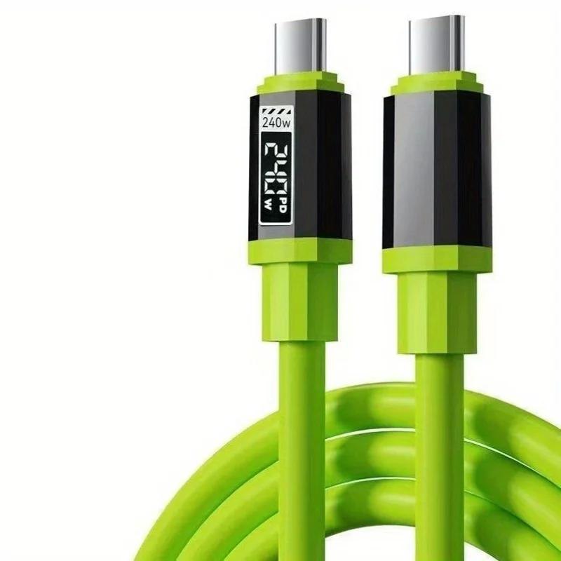 [6 feet], 240 W fast charging, C type C cable, data cable with digital display, durable cable for type C phone