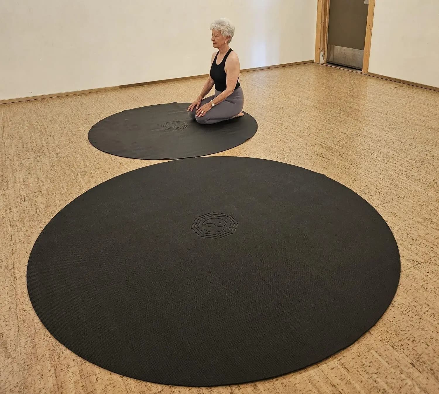 Tappetino Yoga Rotondo Grande in TPE, Viola, per Meditazione, Pilates e TAI-CHI