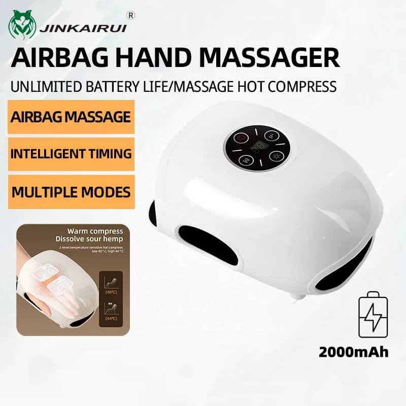 Jinkairui Massaggiatore elettrico multifunzionale per le mani Air Bag per uso domestico Strumento per la cura delle dita Impacco caldo Strumento per le mani di bellezza