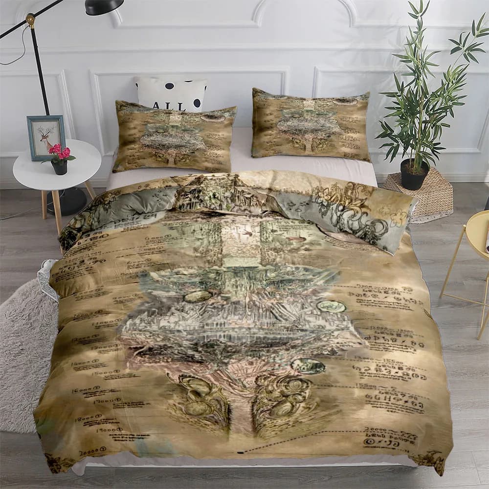 Set copripiumino vintage Abass Map Set biancheria letto king size matrimoniale singolo