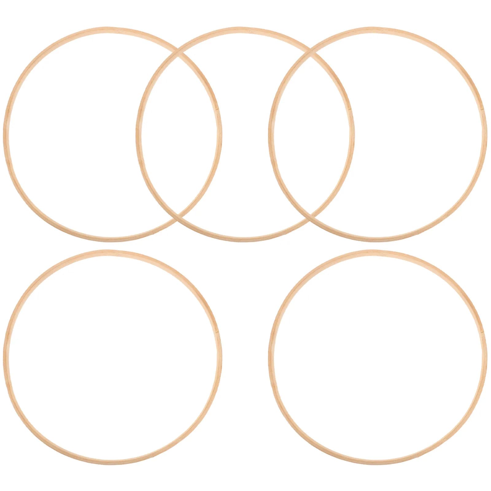 5Pcs 26Cm Bamboo Dreamcatcher Rings Portable DIY Craft Rings for Curtain Ringer Handwork Framing Wall Art Decor