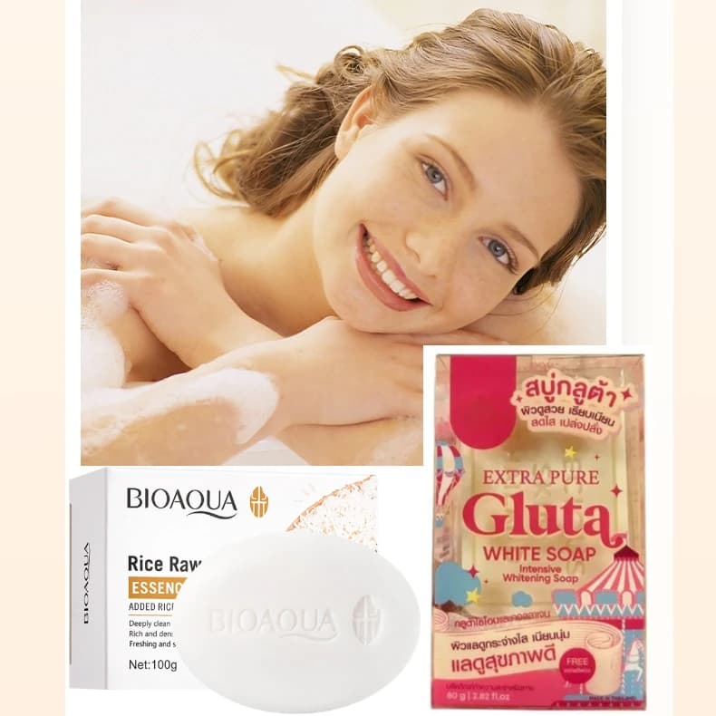 80G Glutathione Niacinamide Soap Whitening and Black Soap Brightening and Cleaning Handmade Soap Glutathione Washing
