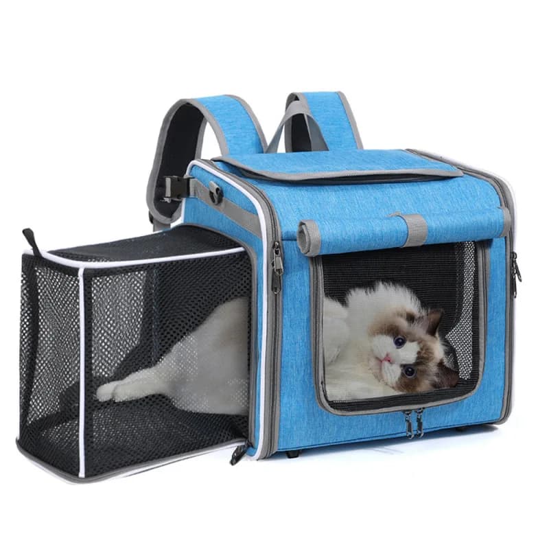 Zaino Portatile Espandibile per Gatti, Borsa da Trasporto per Piccoli Animali, per Viaggi in Auto, Bicicletta e Veicoli