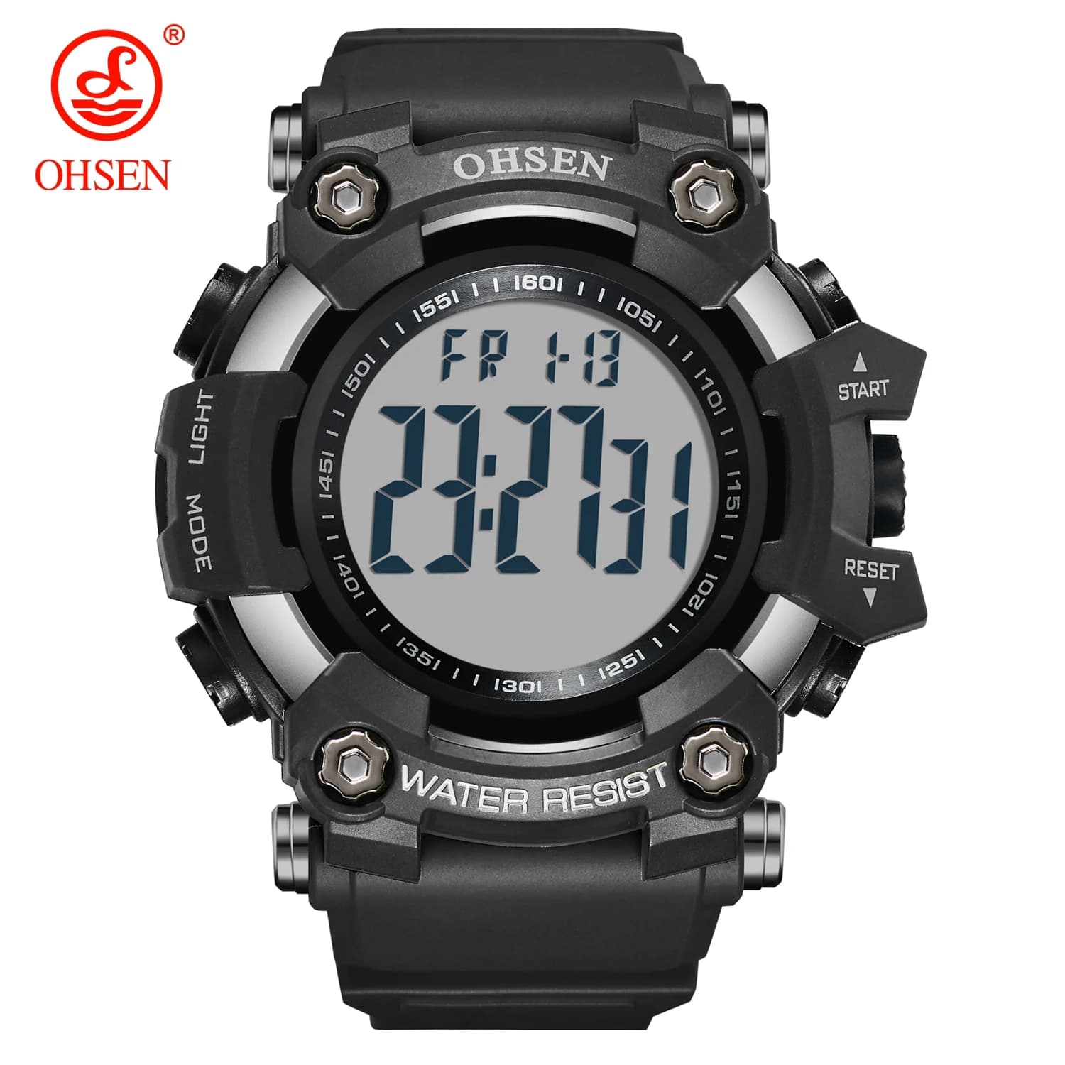 Orologio militare digitale da uomo nero 50M orologi tattici impermeabili per uomo orologi da polso elettronici sportivi da esterno con quadrante grande