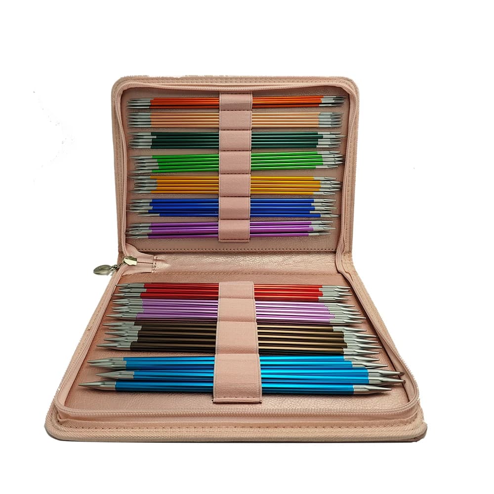 Set di ferri da maglia a doppia punta da 11 colori 55 pezzi in alluminio 20 cm 2,5-6.0 mm guanti per calzini dritti cappelli e sciarpe ago da maglia