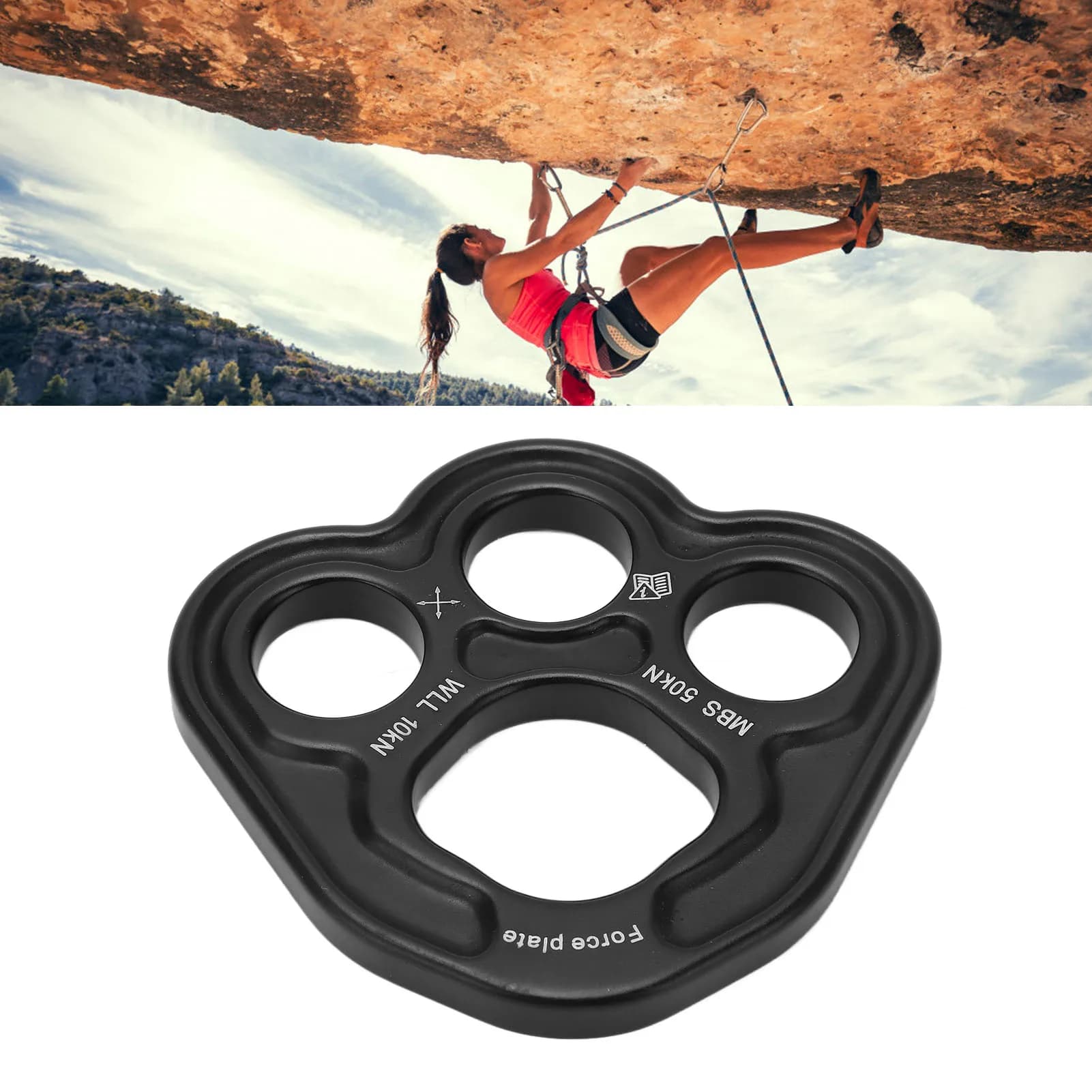 3 Hole Saw Plate Saw Plate 3 Holes Aluminum Space 50KN Weight Bearing Climbing equipment with uniform force for outdoors