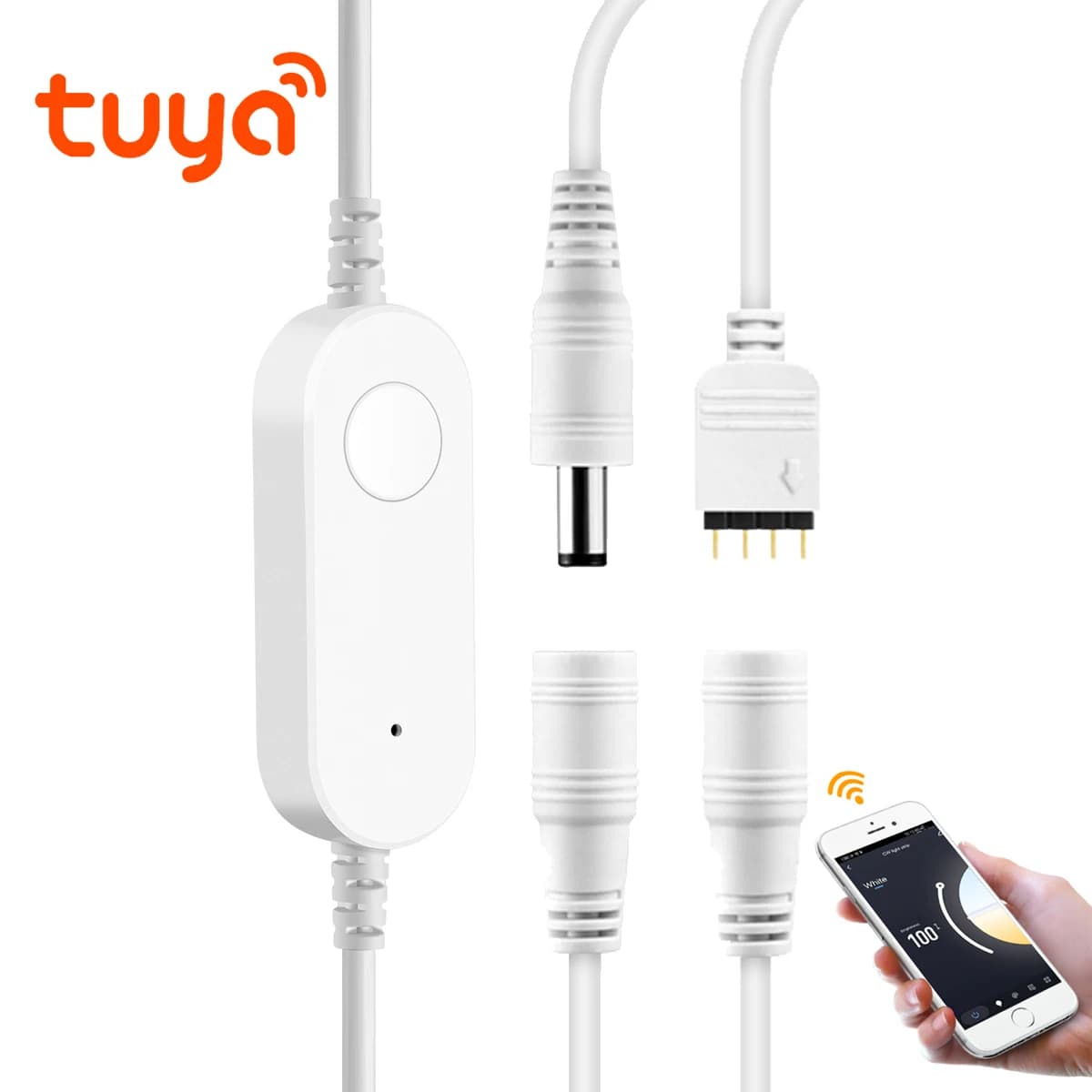 24V 12V Single Color /Dual White CCT /RGB LED Strip Controller per Tuya Smart Life WIFI APP Dimmer dimmerabile Press Buton Switch