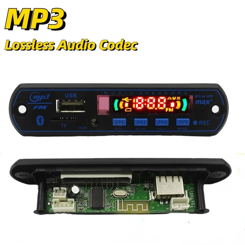 5V 12V Bluetooth MP3 player decoding board MP3 Radio FM TF USB 3.5 Mm WMA AUX receiver Audio car kit