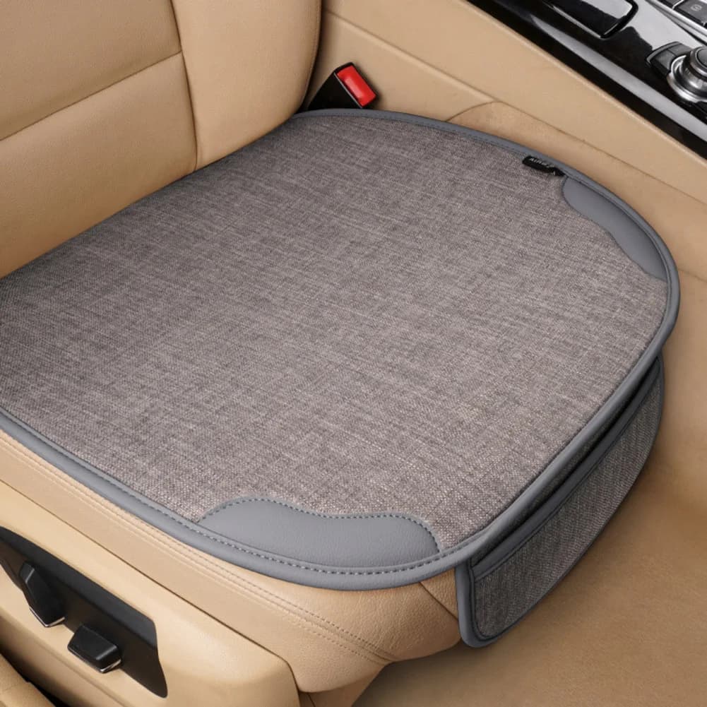1 coprisedile per auto in lino traspirante, cuscino per sedile anteriore per quattro stagioni, accessori interni per auto, cuscini per sedile