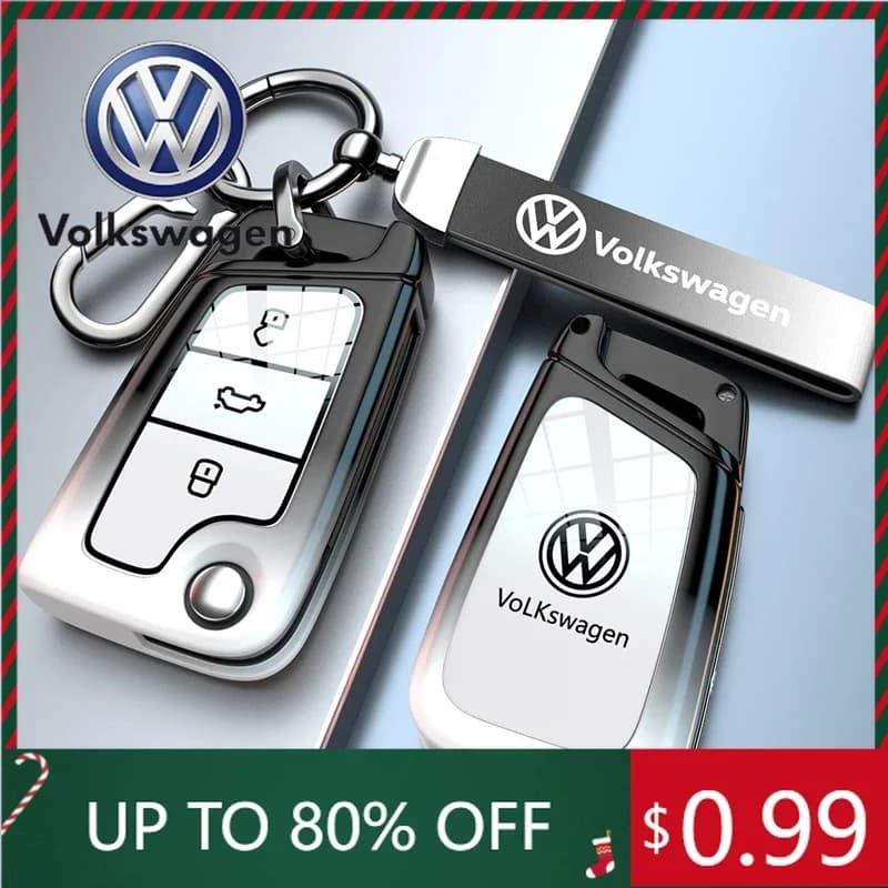Complete Protective Case for Key VW Volkswagen Jetta MK5 Golf, Compatible with VW Volkswagen Golf 7 MK7 Tiguan MK2, SEAT Ateca Leon FR 2 Ibiza