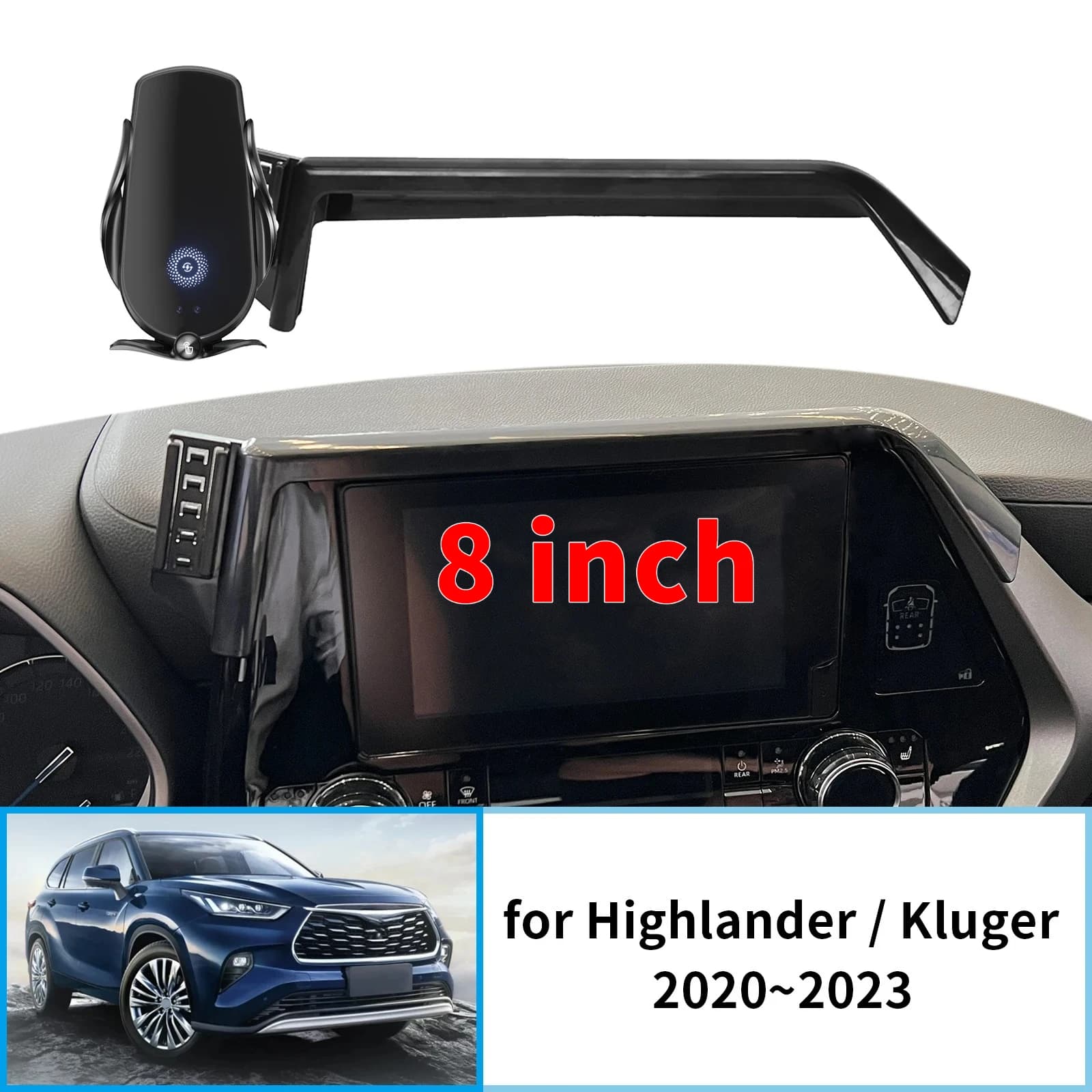 Car mobile phone support for Toyota Highlander Kluger 2020 ~ 2023 XU70 GPS bracket Navigation support Car accessories
