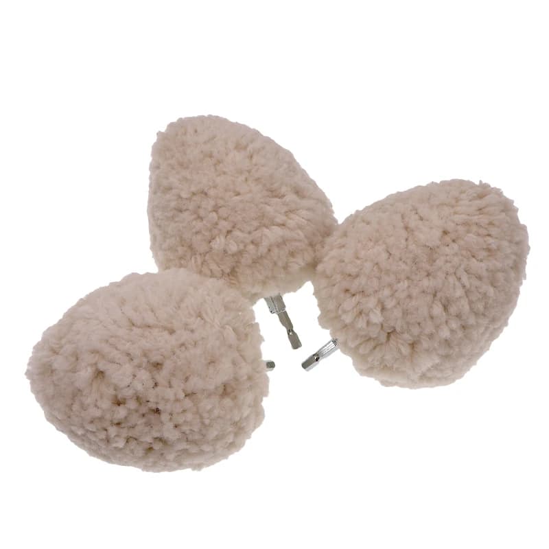 Sfera per lucidatura in lana da 4 "100mm 1 pz Lavaggio auto Palline di lana pura al 100% Cambio rapido Codolo esagonale Mozzo ruota Lucidatura Accessori per trapano