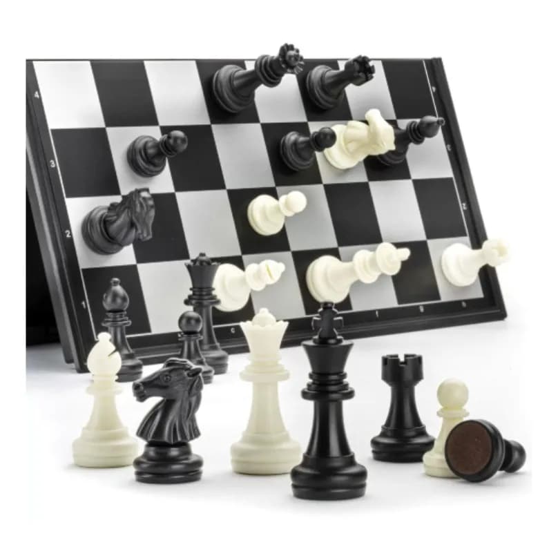 Magnetic Foldable International Chess Set, Large Black White Pieces Educational Parent‑Child Board Game