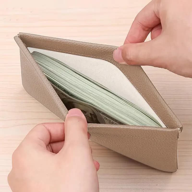 Portafoglio Lungo in Pelle Sintetica con Chiusura Automatica, Porta Passaporto e Patente, Porta Documenti, Custodia per Cavi Dati, Borsa Cosmetica, Borsa Portaoggetti